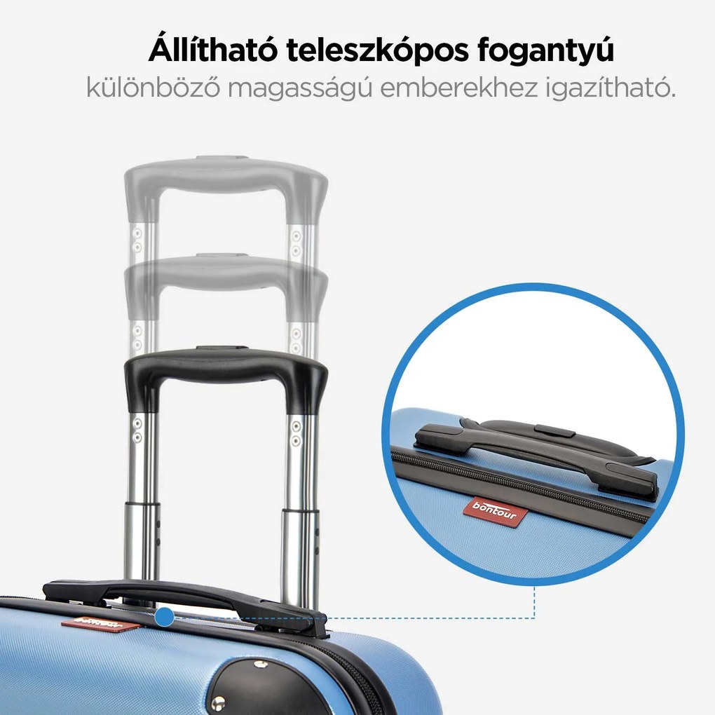 BONTOUR vertical 4 kerekes nagy borönd 76x50,5x29,5cm, jégkék