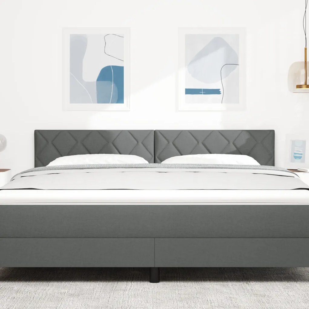 LED Fejtámla Gyémánt Blokk Design Sötétszürke 180 cm Szövet