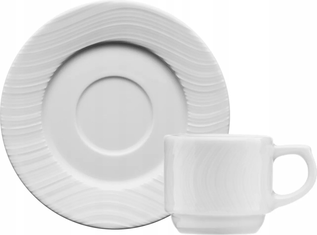 Lubiana River Espresso Csésze Alátéttel, Fehér, 80 ml 13,5 cm