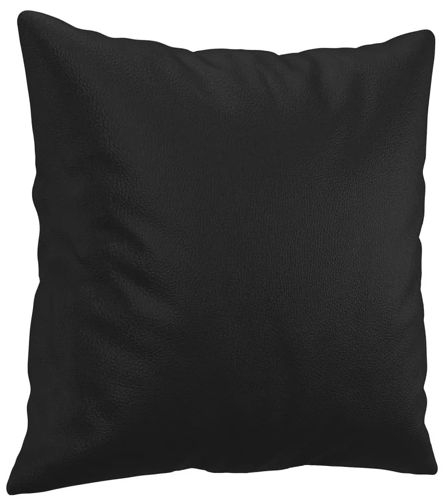 2 db fekete műbőr díszpárna 40 x 40 cm