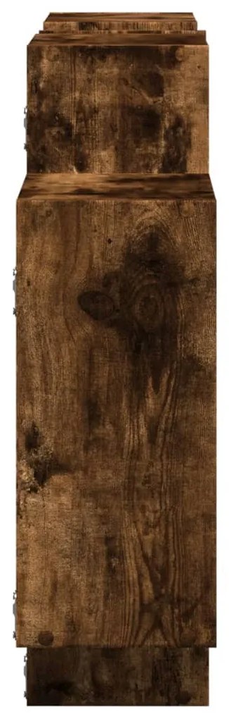 füstös tölgy színű szerelt fa fali polc 159 x 18 x 65 cm