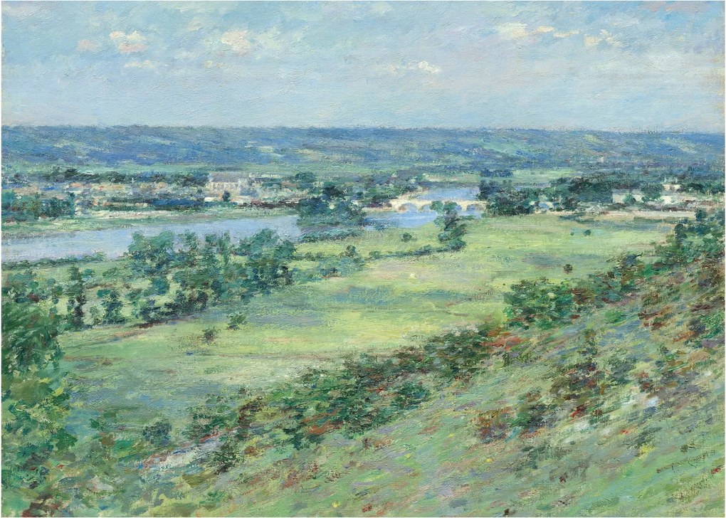 Üveg kép - Theodore Robinson, The Valley of the Seine, From the Hills of Giverny, reprodukciók (70x50 cm)