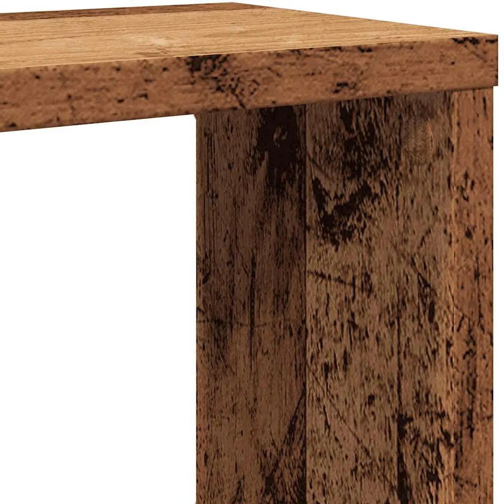 4 db antik fa színű szerelt fa fali kockapolc 60 x 15 x 23 cm
