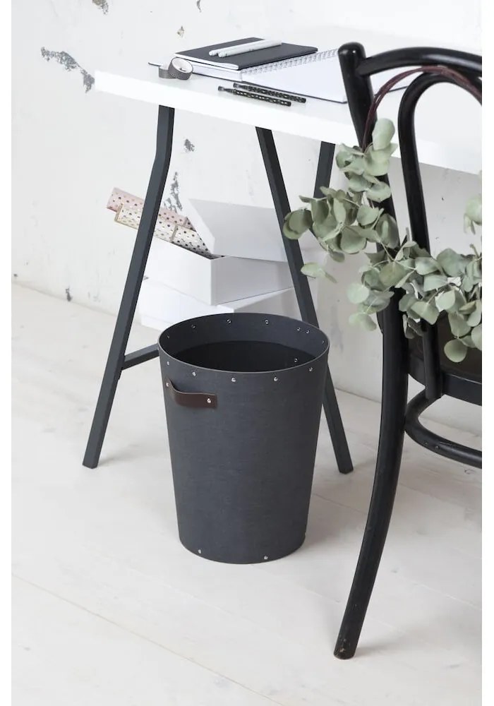 Fekete irodai szemetes Aries Canvas Paper Laminate – Bigso