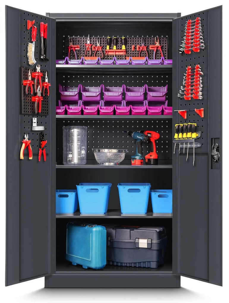 BRUNO szerszámszekrény, 920 x 1850 x 500 mm, antracitszürke