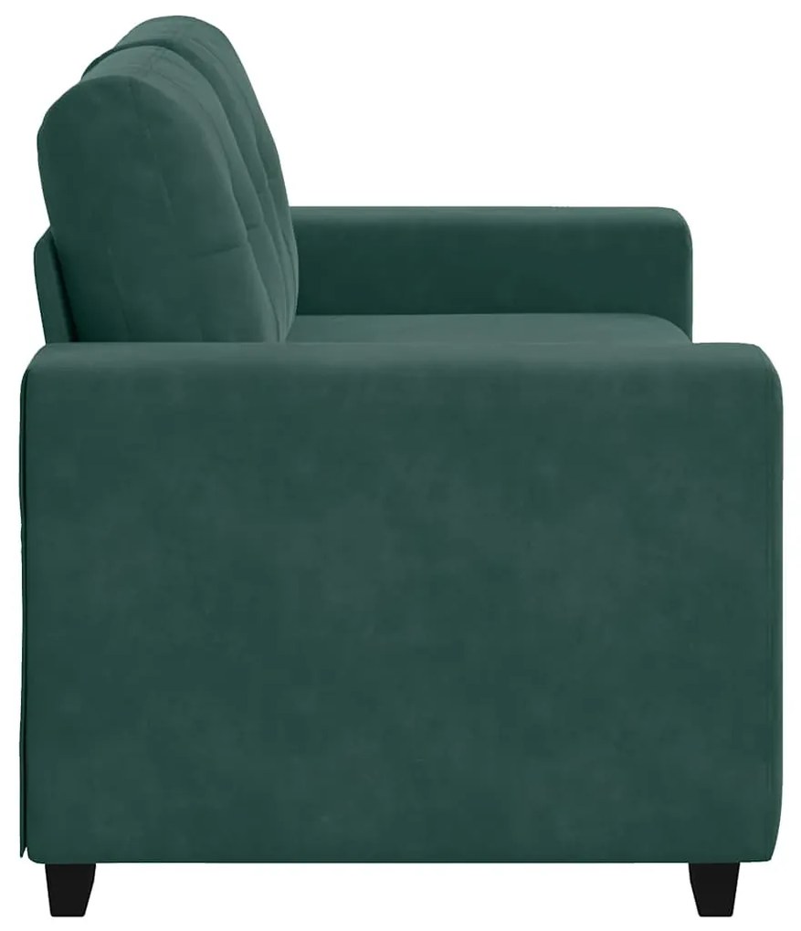 sötétzöld bársony loveseat kanapé 120 cm
