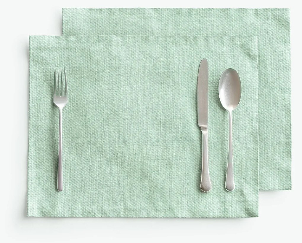 Goldea lenvászon keveréket tartalmazó reggeliző alátét - világos menta - 2db 30 x 40 cm