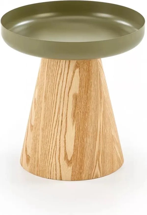 Gina kerek dohányzóasztal 40 cm - natúr / zöld