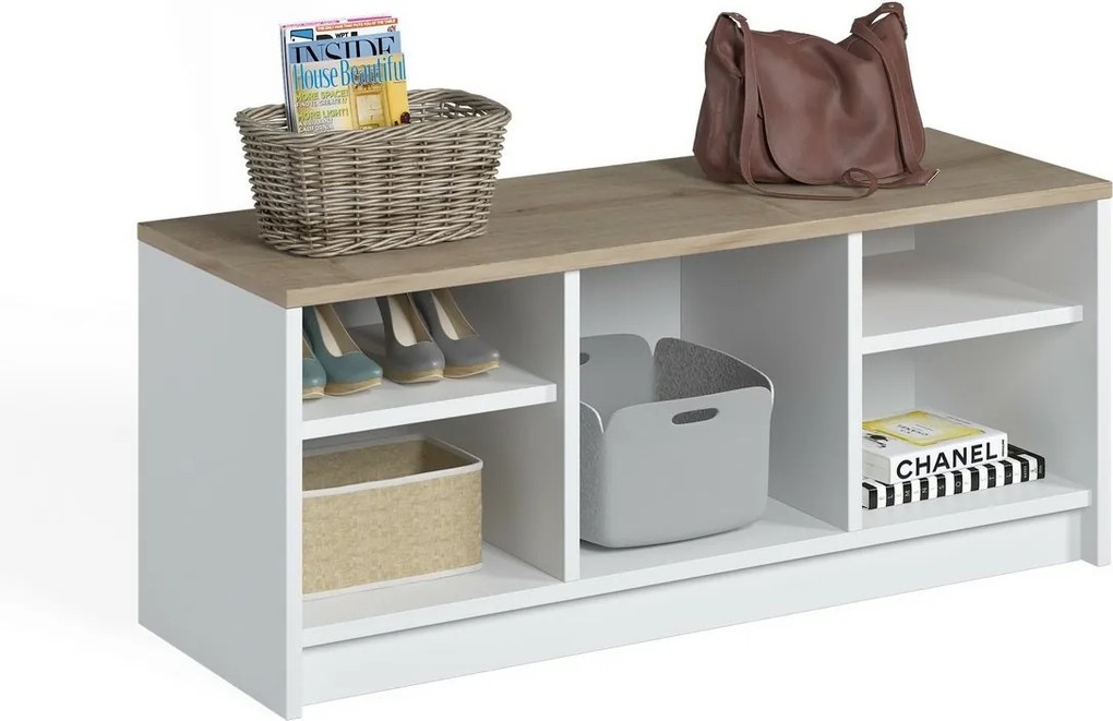 London Sapphire Oak and White cipősszekrény