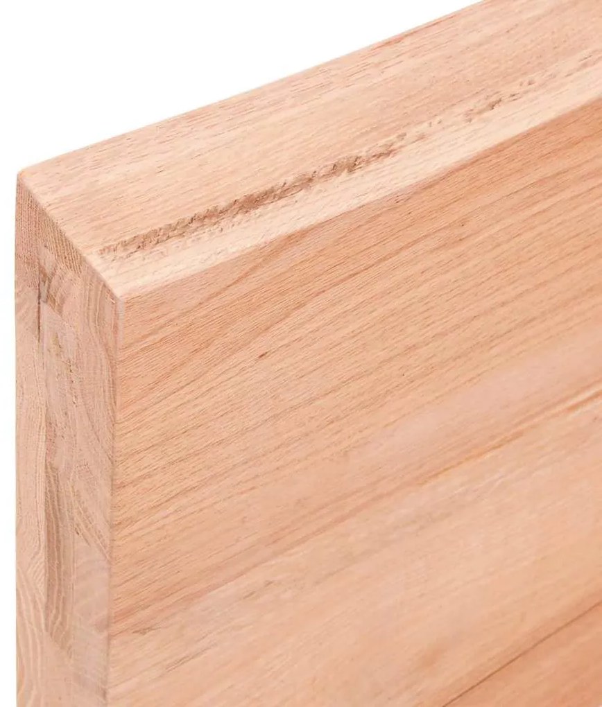 világosbarna kezelt tömör tölgyfa fali polc 100x50x(2-6) cm