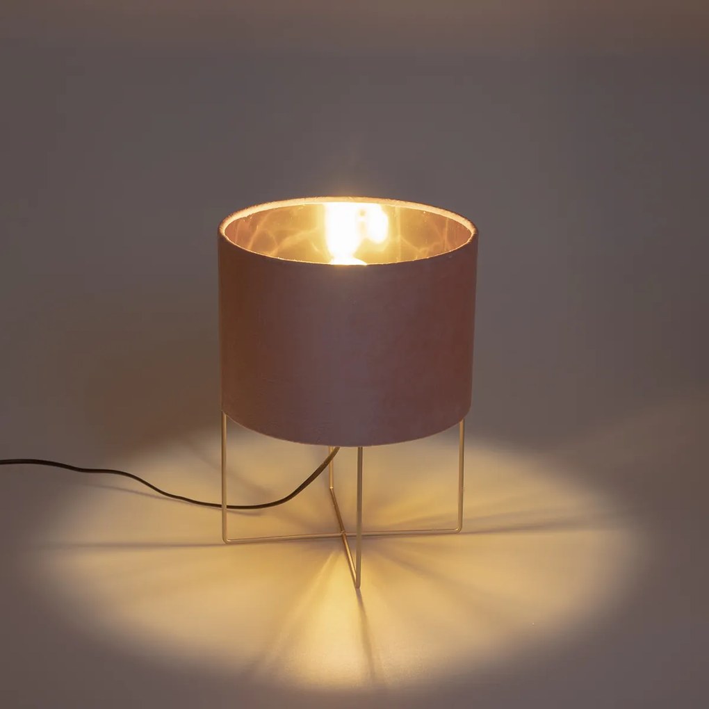 Modern asztali lámpa rózsaszín arannyal - Rosalina