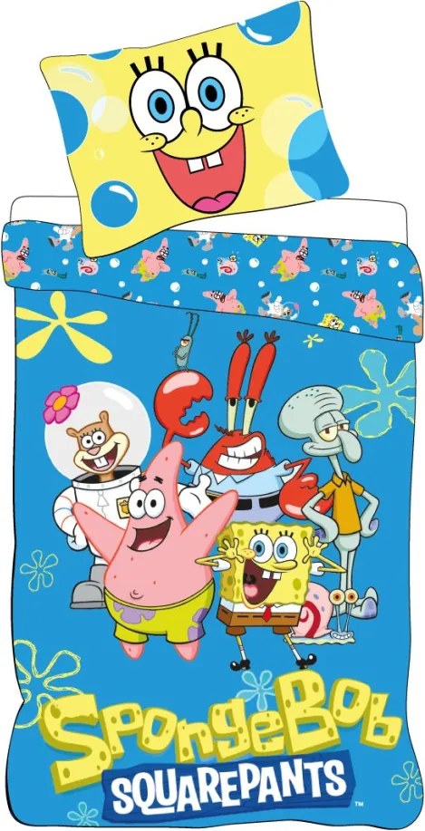 SpongyaBob Sea Squad ágyneműhuzat 140×200cm, 70×90 cm