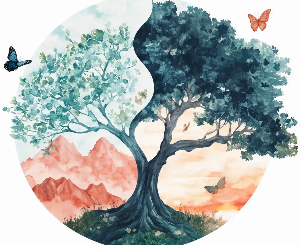 Fotótapéta - Akvarell életfa (147x102 cm)