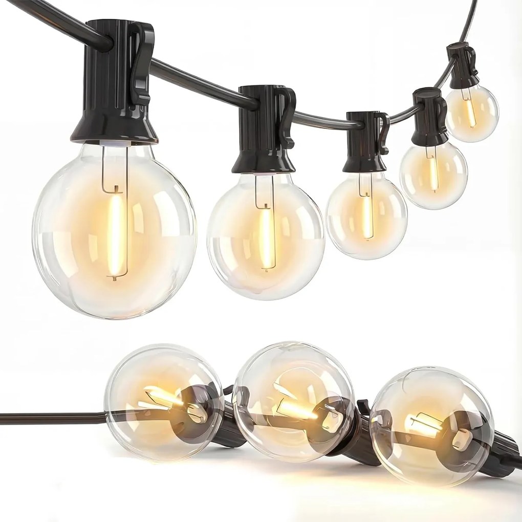 Kerti Fényfüzér Izzó Lánc Kültéri Vízálló