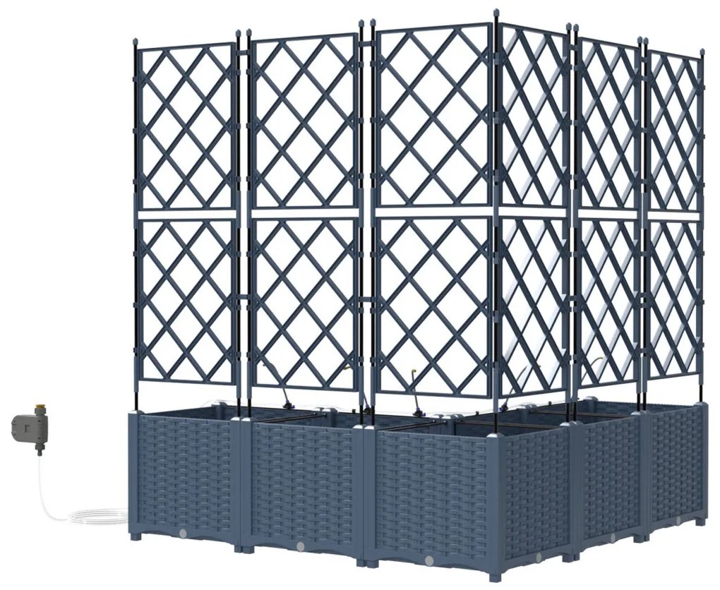 Kerti ültetők Szürke 120 x 120 x 142 cm Acél