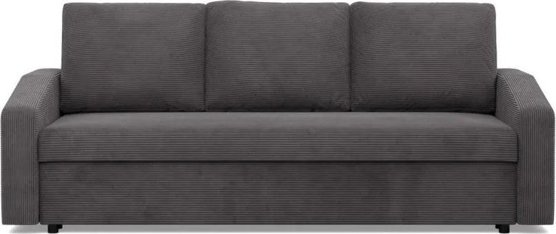 Zeus kanapéágy, kordbársony, bonell töltet, döntött kartámasz, szürke