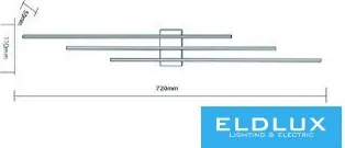 UNIVERSO Fali lámpa 23w 1840lm 4000k IP20 Fekete 720x110x50mm