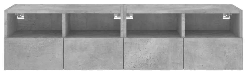 2 db betonszürke szerelt fa fali TV-szekrény 60x30x30 cm