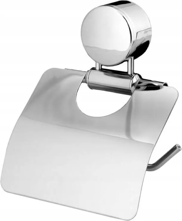WC-papír tartó fali fedéllel acél króm