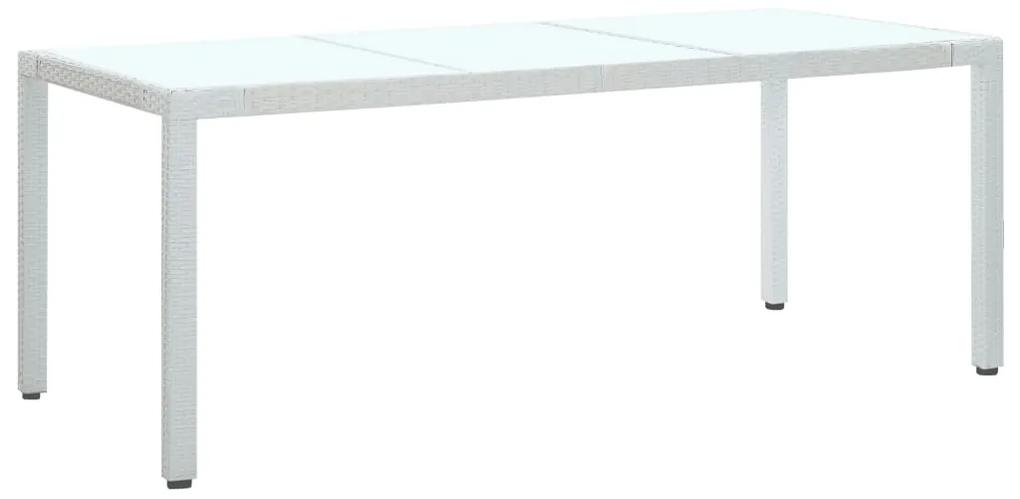 vidaXL fehér polyrattan kerti asztal 190 x 90 x 75 cm