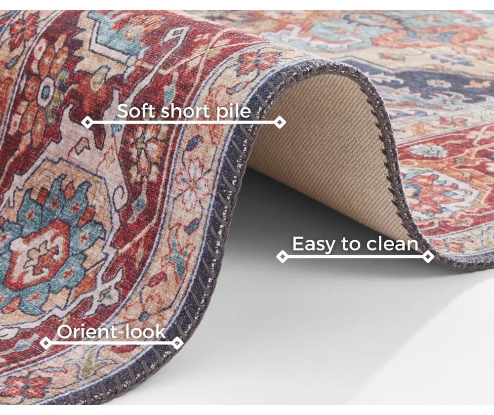 Sylla sötétkék-piros szőnyeg, 200 x 290 cm - Nouristan