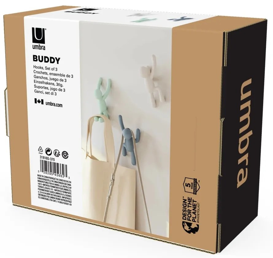Fali műanyag akasztó szett 3 db-os Buddy – Umbra