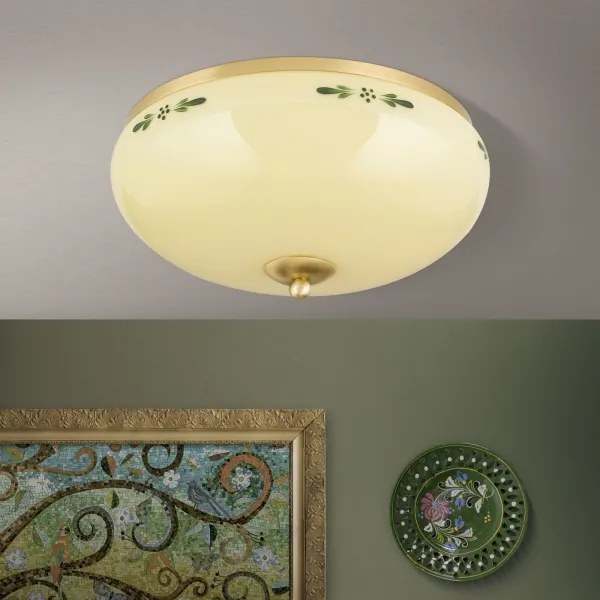 Orion DL 7-674 - Mennyezeti lámpa LANDHAUS 3xE27/60W/230V átm. 35 cm réz/bézs