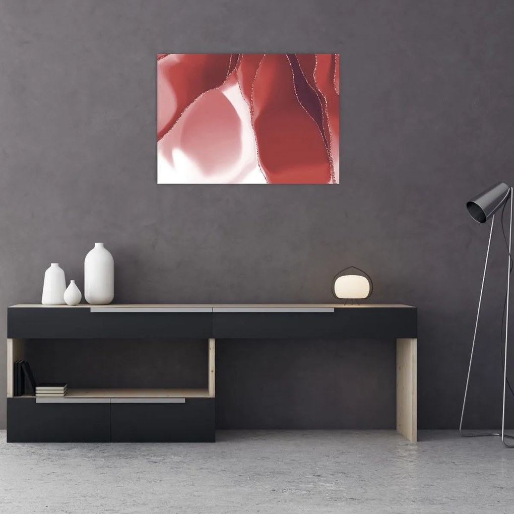 Kép - Piros absztrakt virág N⁰3 (70x50 cm)