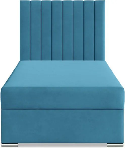 Agen egyszemélyes ágy, bársony, ágyneműtartóval, zöld