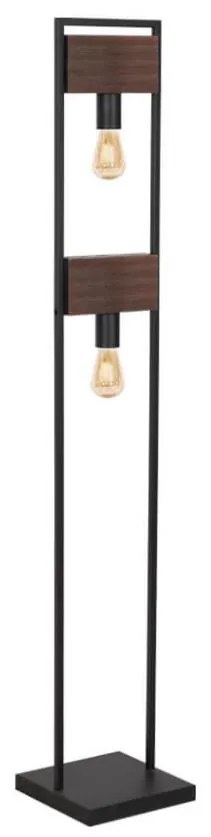 Klausen 107002 - Állólámpa HARD 2xE27/11W/230V fa/fekete