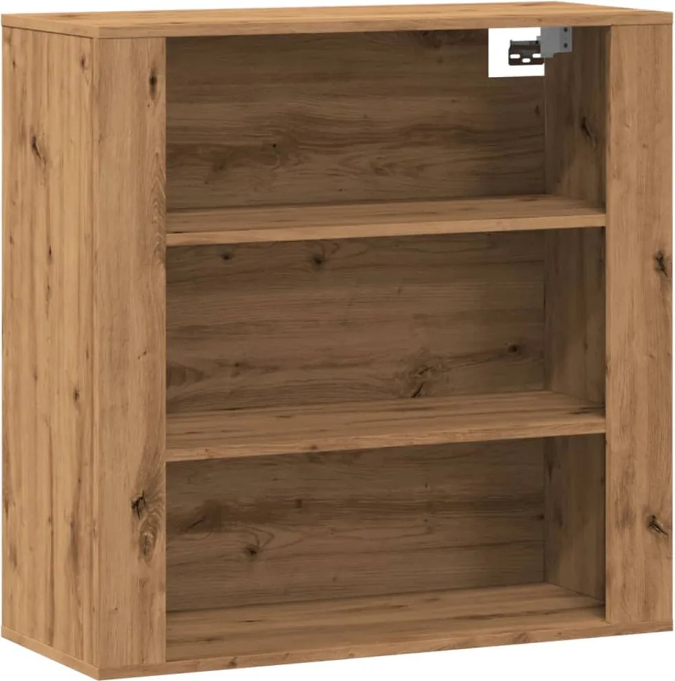 vidaXL kézműves tölgy színű szerelt fa faliszekrény 80x33x80 cm