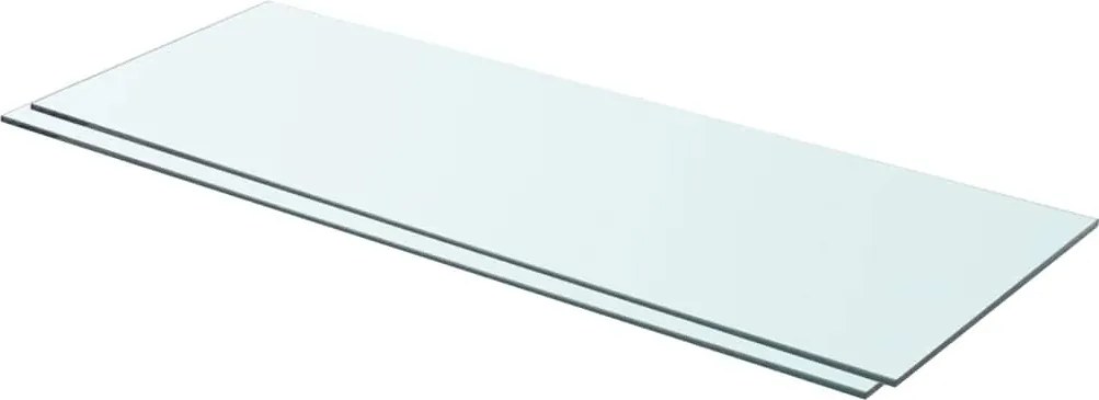 vidaXL 2 db átlátszó üveg paneles polc 80 x 30 cm