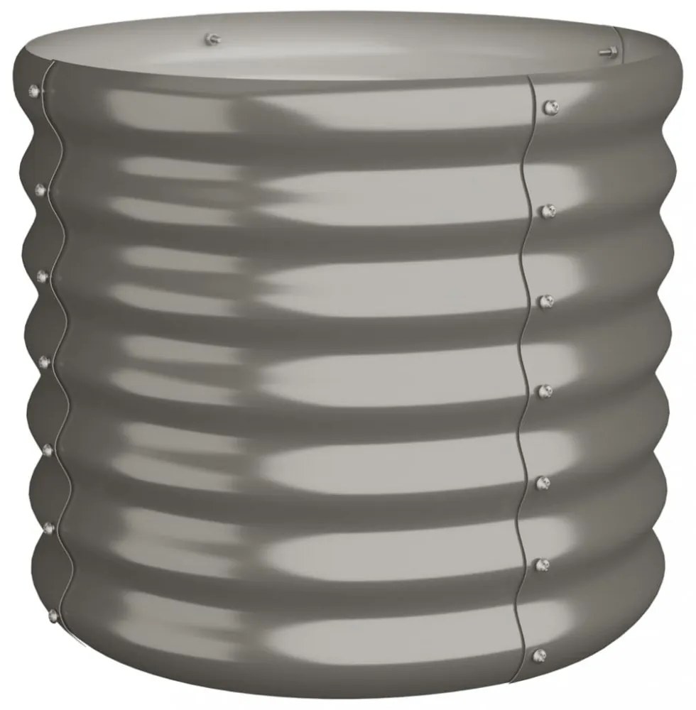 szürke horganyzott acél kerti ültetőláda 40 x 40 x 36 cm