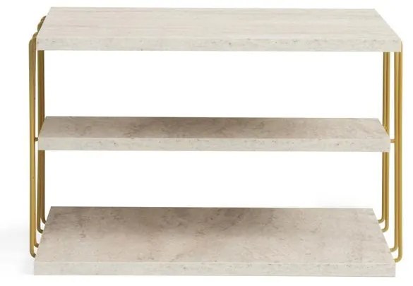 Kis asztal Lifon - Arany, Travertine