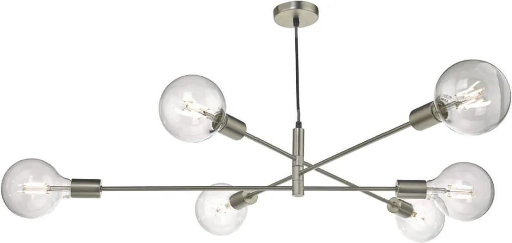 DAR LIGHTING ALA0646 ALANA Modern Függesztett Lámpa Szatén Króm E27 IP20