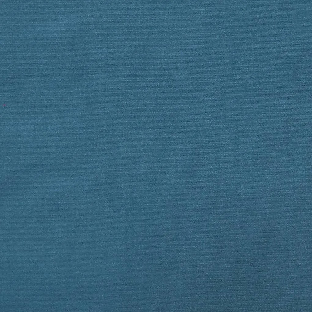 3 részes kék bársony Chesterfield kanapészett hengerpárnákkal