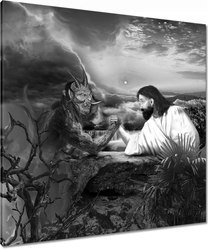 Vászonkép 90x90 A jó és a rossz harca