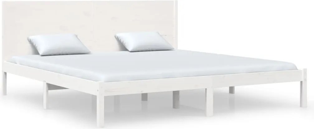 vidaXL fehér tömör fenyőfa ágy matrac nélkül 200 x 200 cm