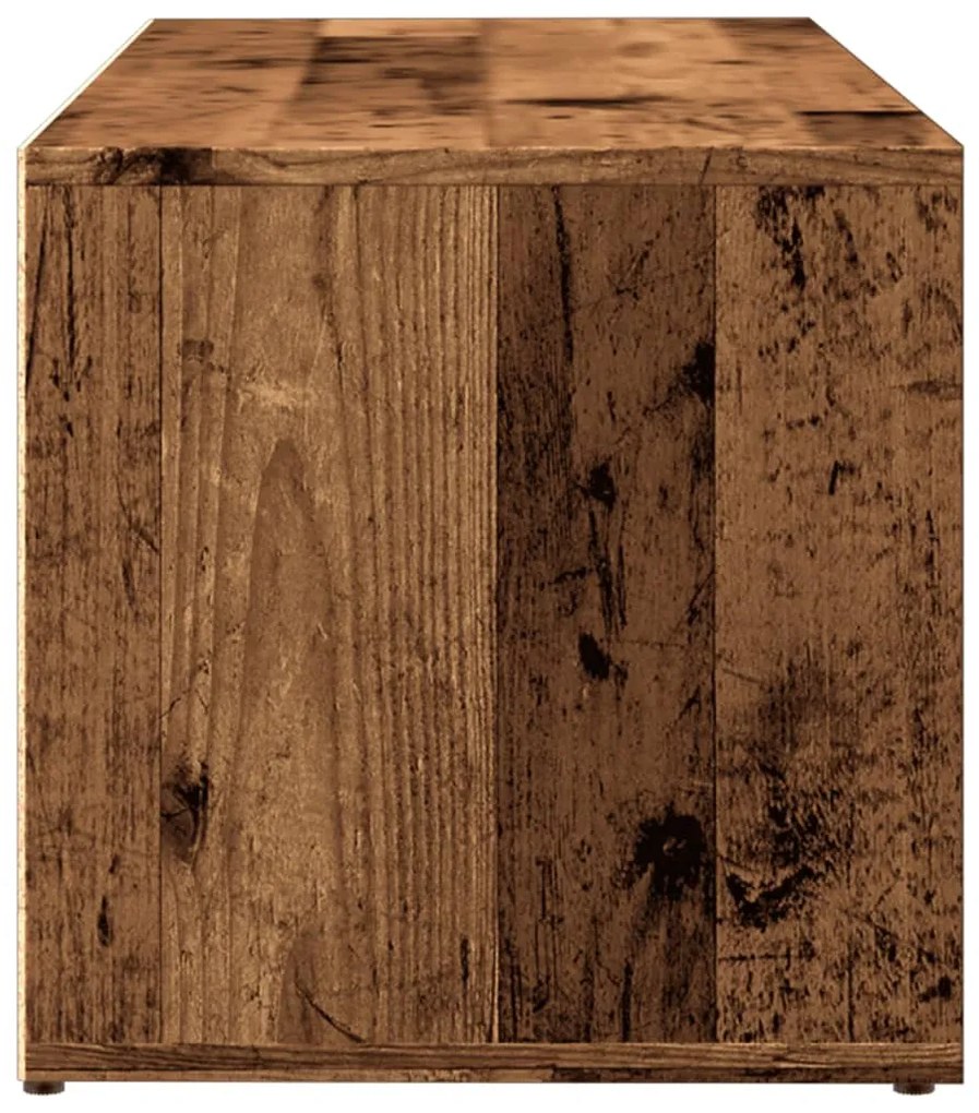 antik fa színű szerelt fa cipőtároló pad 105 x 35 x 35 cm