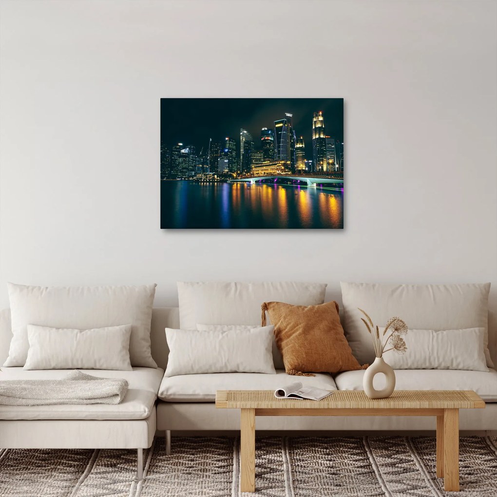 Egy kép az éjszakai Szingapúrról (70x50 cm)