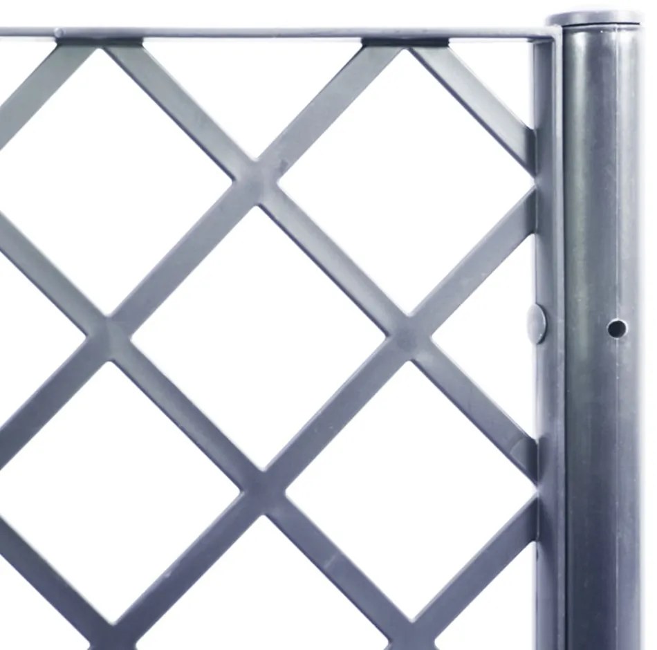 kékszürke PP rácsos kerti ültetőláda 160 x 40 x 142 cm