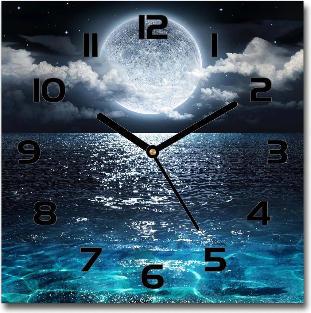 Üveg falióra Telihold 30x30 cm