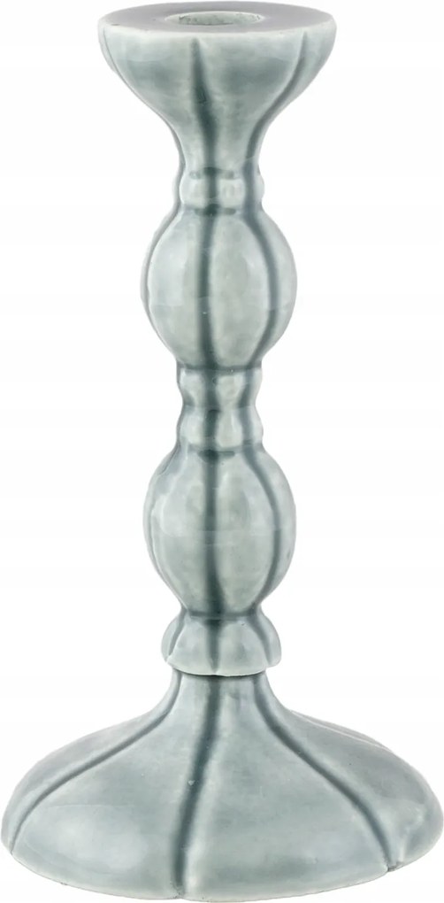 Alumínium Gyertyatartó retro stílus szürke 19cm