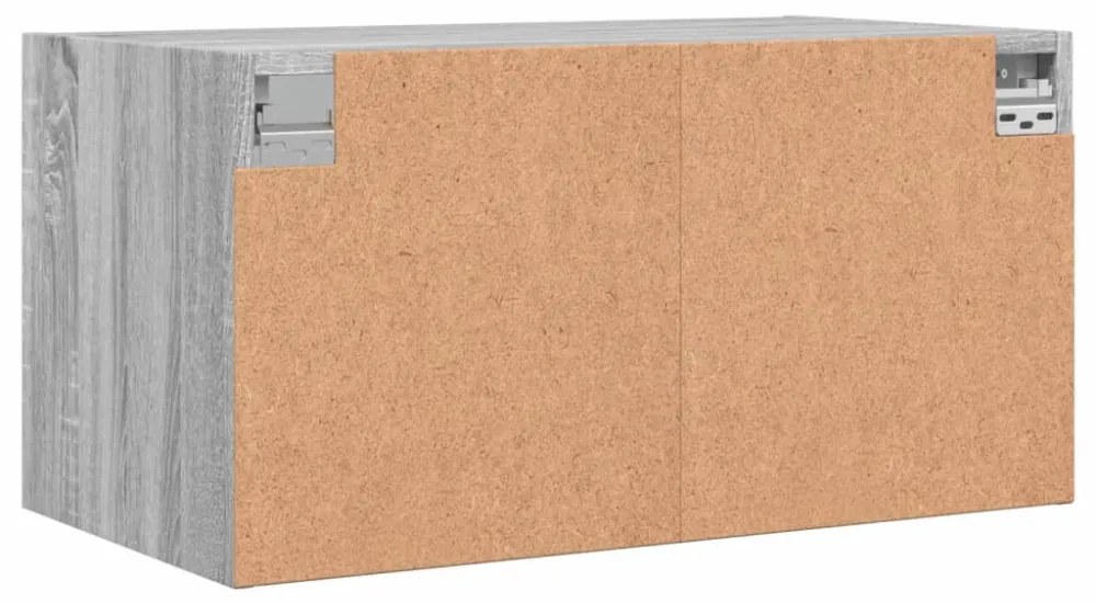 2 db szürke sonoma faliszekrény üvegajtókkal 68,5 x 37 x 35 cm