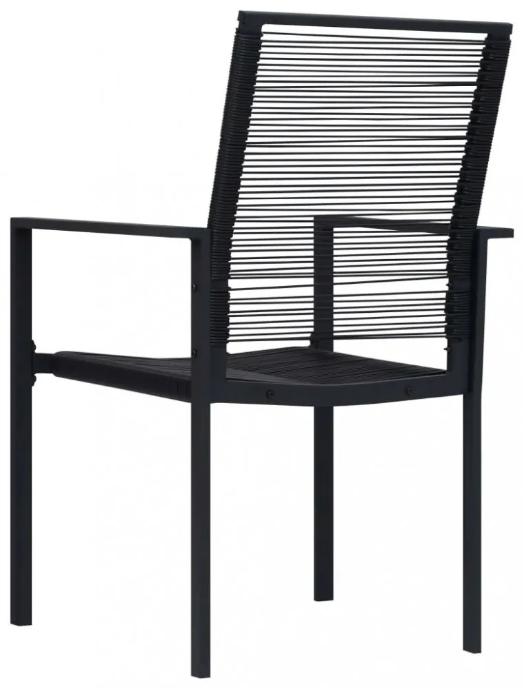 4 db fekete PVC rattan kerti szék