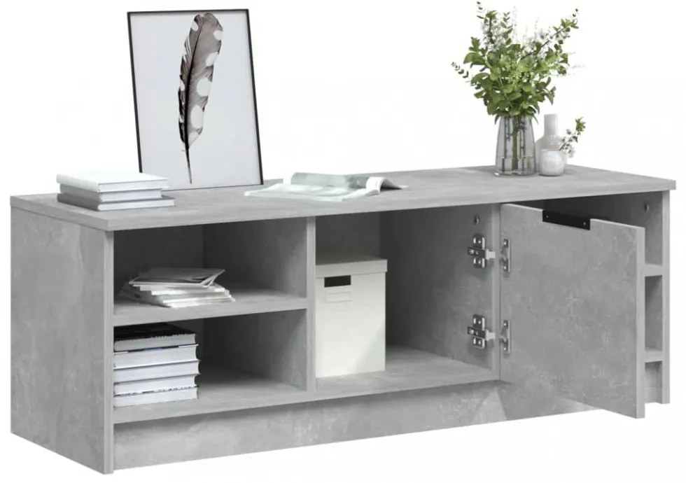 betonszürke szerelt fa TV-szekrény 102 x 35,5 x 36,5 cm