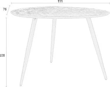 Teakfa kerek étkezőasztal 76x111 cm Webster – White Label