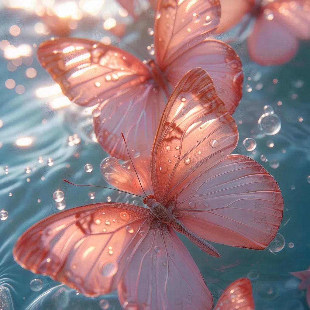 Poszter 70x70cm Fényes pillangók