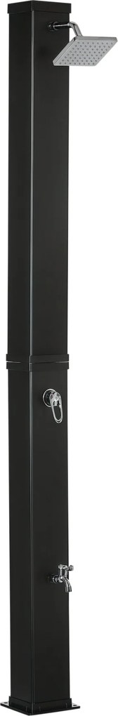 Outsunny Napelemes Zuhany 40 Literes Kerti Zuhany Vízcsappal, 60°C-ig, Kültéri Zuhany, Elektromos Csatlakozás Nélkül, Medences Zuhany, Kempingezéshez,