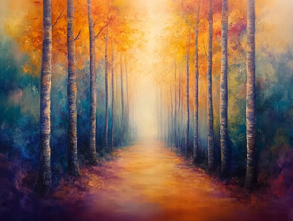 Vászonkép Canvas Szabadtér Ősz Fák Út Séta 80x60